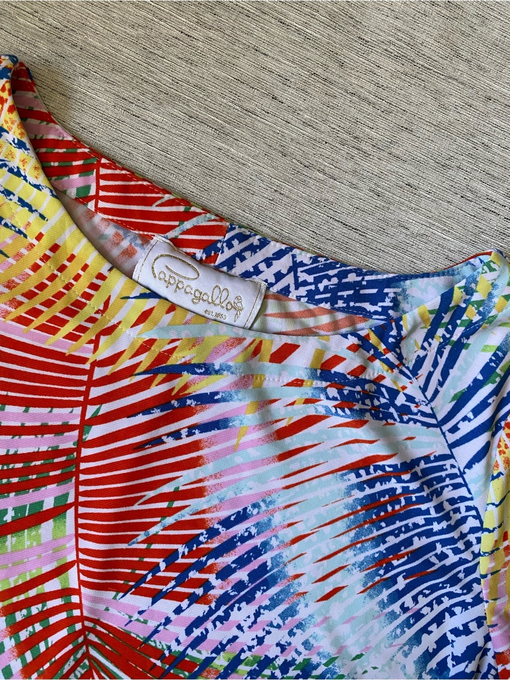 Cappagallo Colorful Tropical Print Short Sleeve Dress - Picture 5 of 9